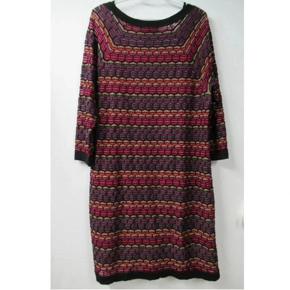 NWOT Lane Bryant Multi Color with Gold Metallic Stripes Party Dress Size 14/16 - Picture 3 of 5